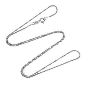 Estate Italy Sterling Silver 925 1.2mm Cable Link Chain Necklace 18"